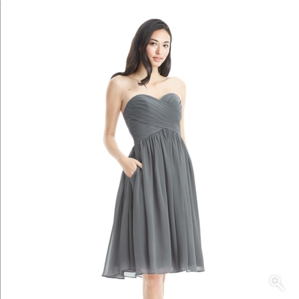 Azazie Heidi bridesmaids dress in steel grey
